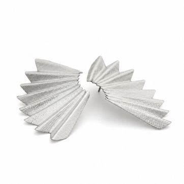 SILVER MAXI BLUE PALM EARRINGS - imagen 1