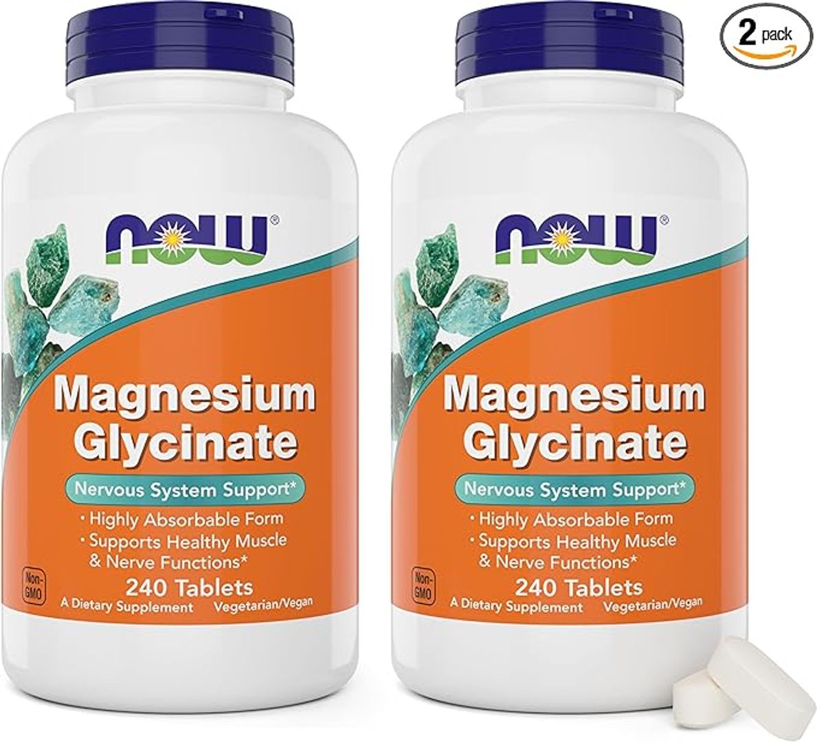 Glicinato de magnesio, 240 tabletas Now Foods 