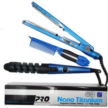 KIT NANO TITANIUM - PLANCHA + RIZADORA + PEINE - imagen 1