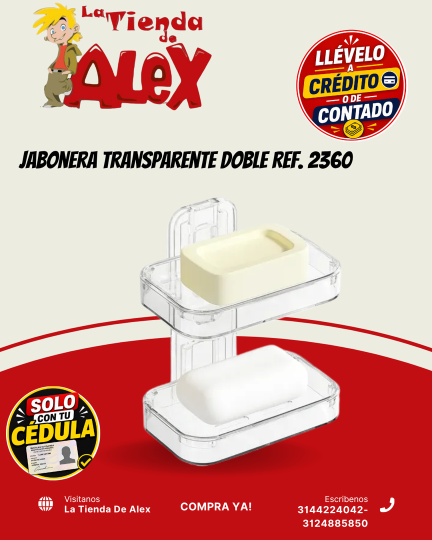 Jabonera Transparente Doble Ref. 2360