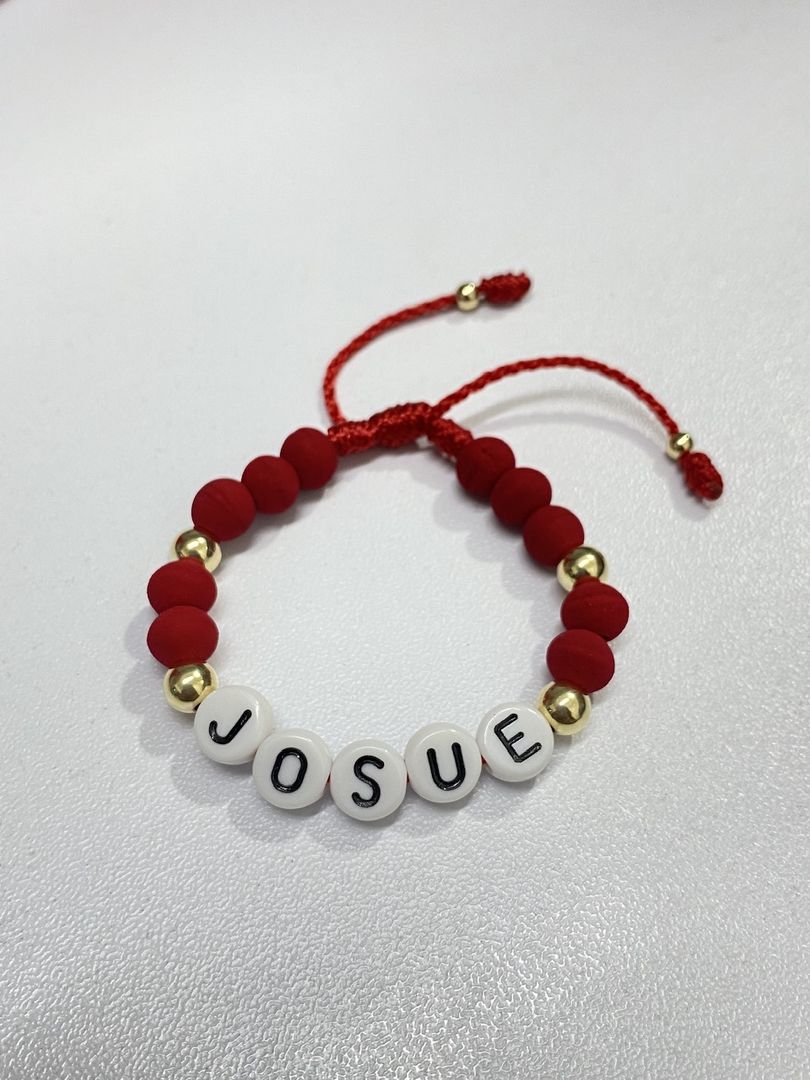 Pulsera letras con neopreno 6mm y balín 5mm 