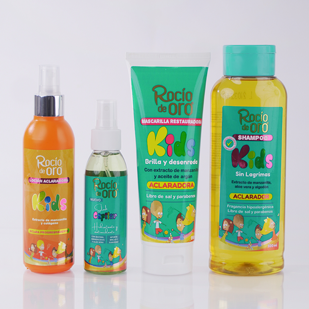 Kit Capilar Aclarador Kids Manzanilla Rocio de oro