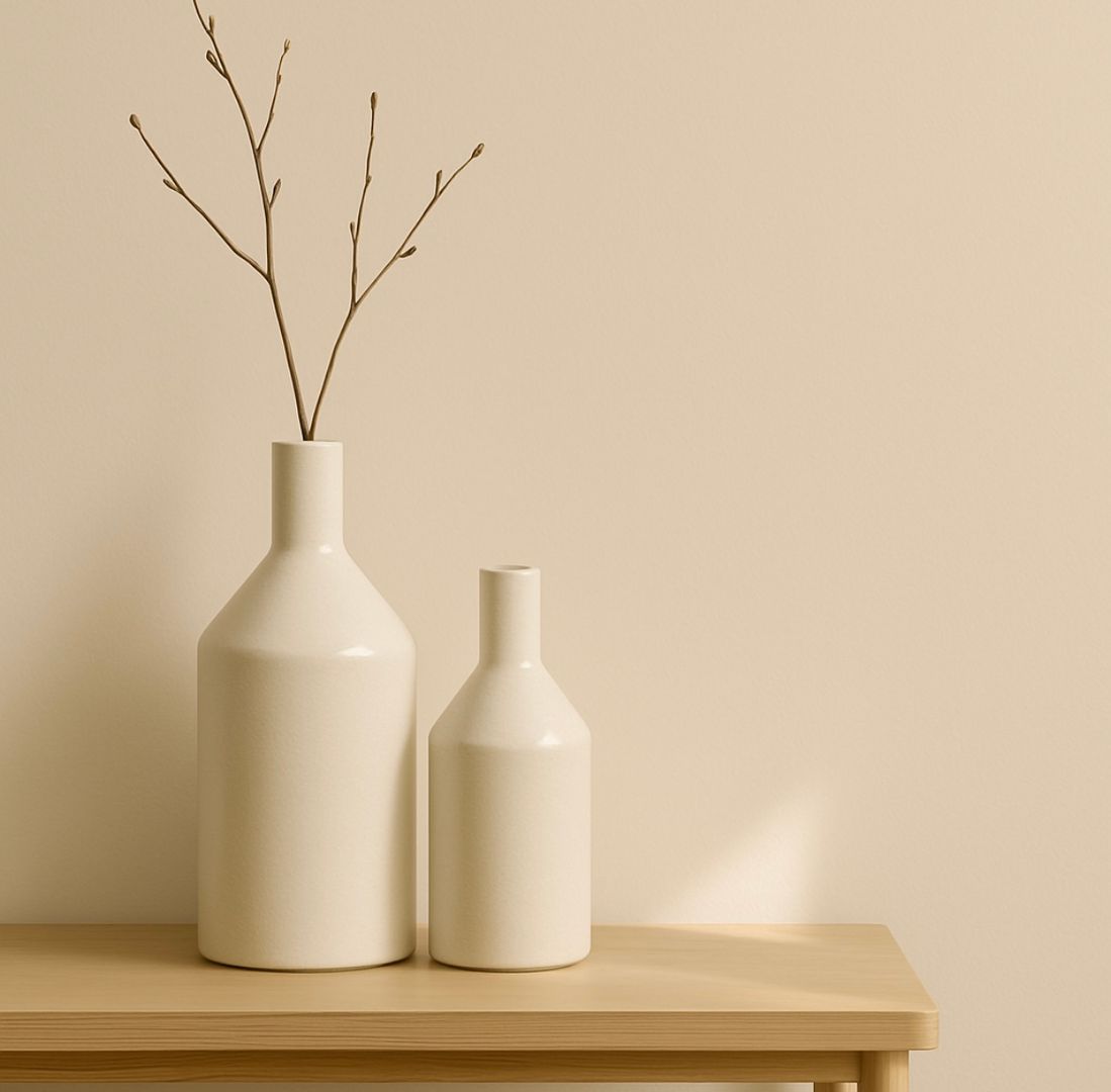 Florero Cerámica Blanco Chico