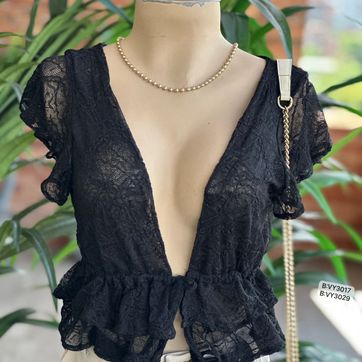 BLUSA BLONDA BOLERO PARTE INFERIOR AMARRAR VY3017 - imagen 1