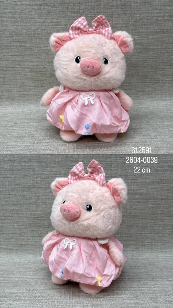 CERDITA CON VESTIDO ROSA 22 CM