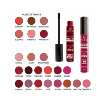 Imagen del producto RESIST LABIAL LIQUIDO VOGUE TODOS LOS TONOS