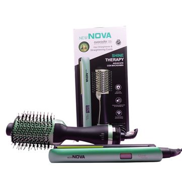 Imagen del producto COMBO PLANCHA Y CEPILLO SECADOR AGUACATE NOVA