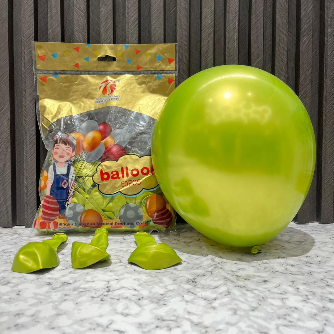 R12 x 50 UNIDADES GLOBOS RÉFLEX VERDE PISTACHO