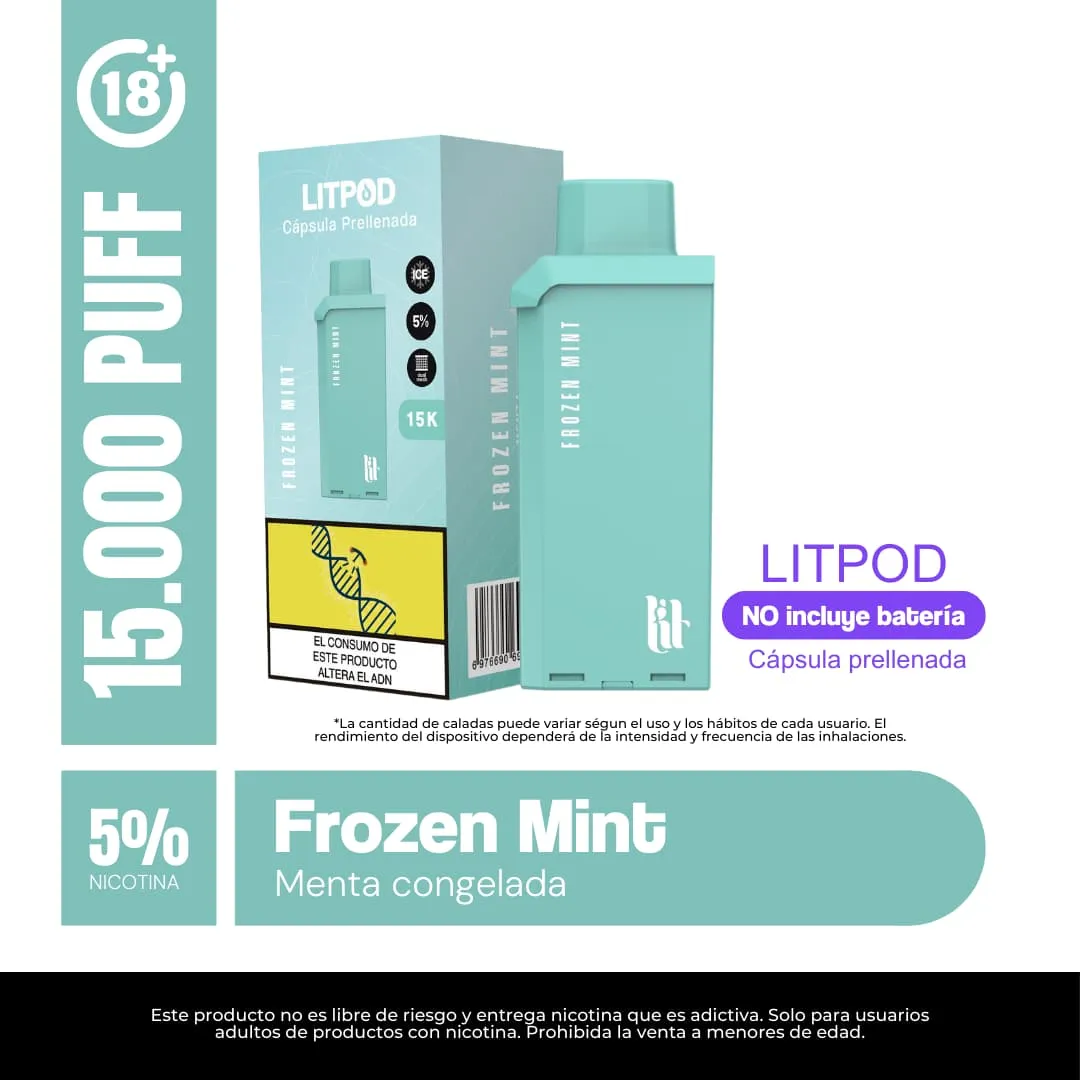 Pod Lit Frozen Mint 15.000 Puffs Recarga