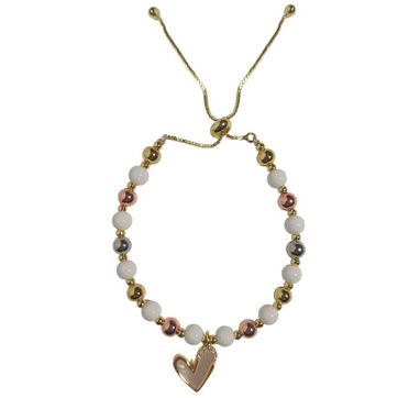 Imagen del producto Pulsera con dije de corazón blanco