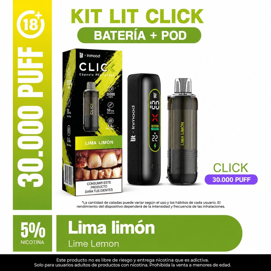 Kit Lit Click Lima Limon 30.000 Puffs