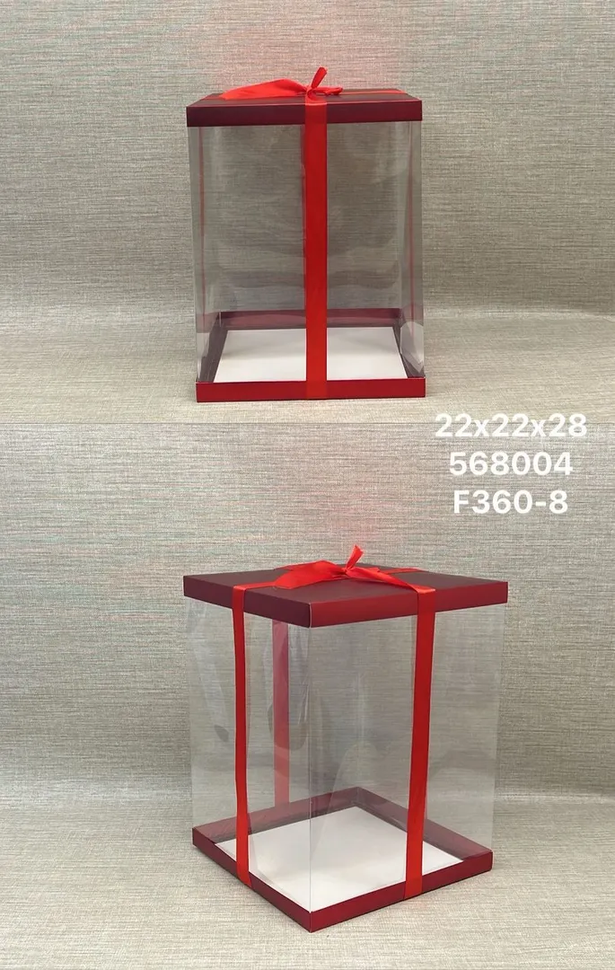 CAJA ACETATO ROJA 22X22