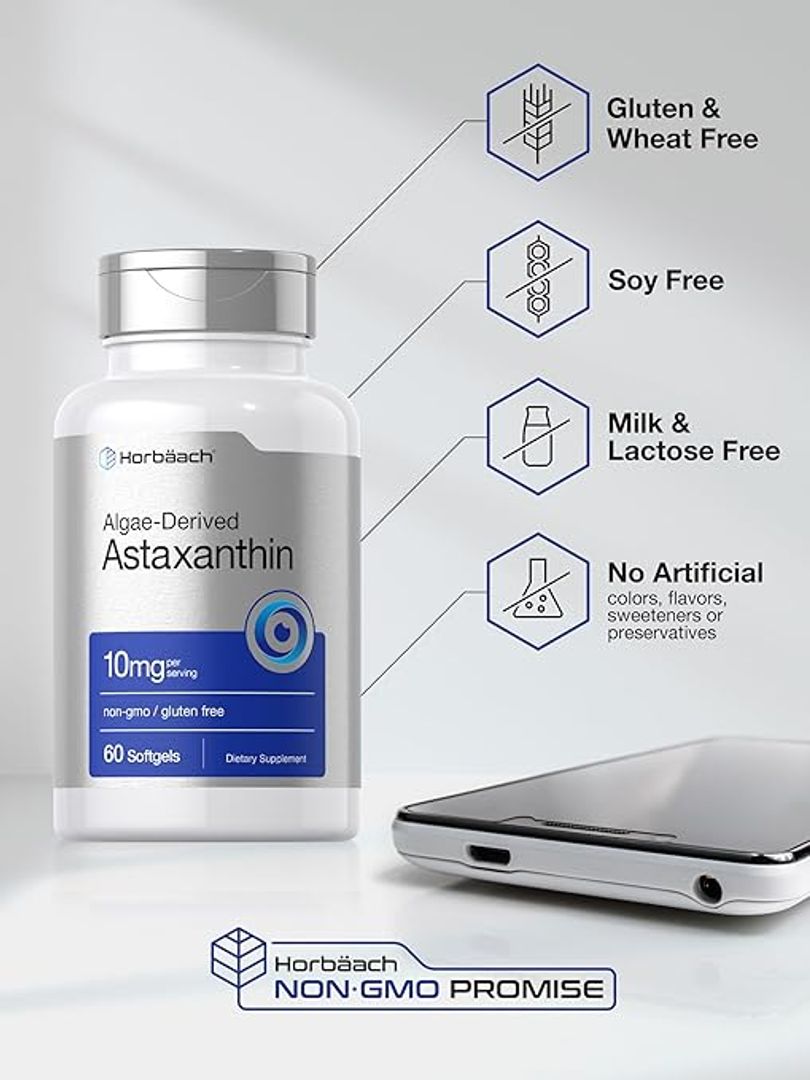 Astaxantina 10mg 60 cap blandas Horbaach