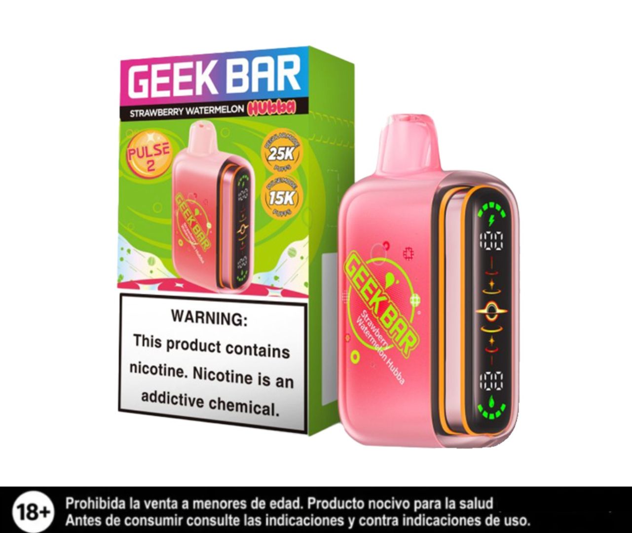 Geek Bar Pulse 2 Strawberry Watermelon Hubba 25.000 Puffs