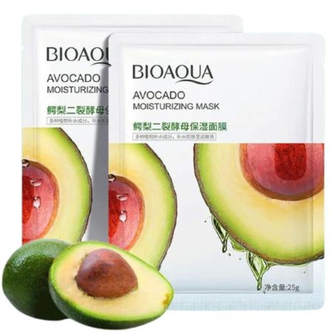 MASCARILLA FACIAL EN VELO AGUACATE BIOAQUA 