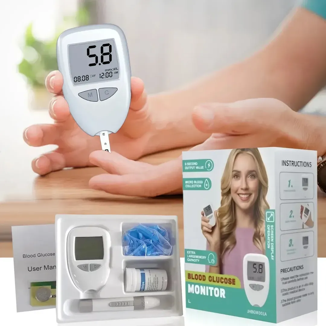 GLUCOMETRO DIGITAL MEDIDOR DE GLUCOSA TIRILLAS Y LANCETAS X50 BLOOD GLUCOSE