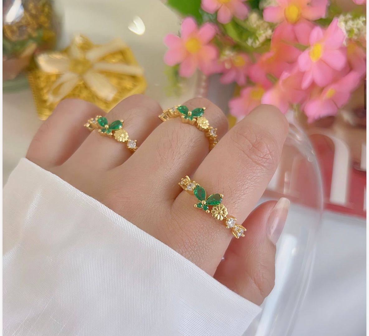 ANILLO MARIPOSA VERDE