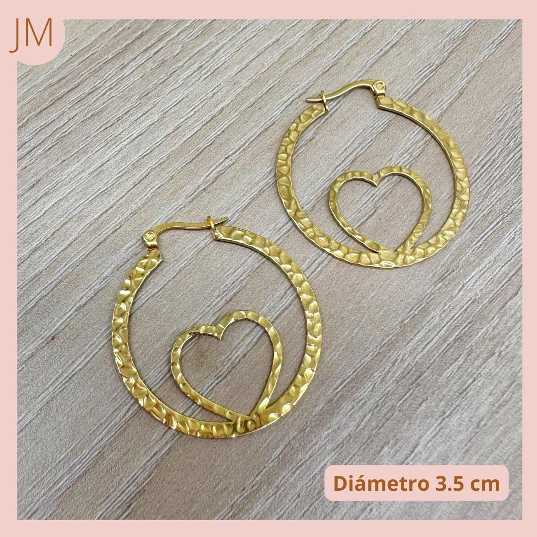 Candongas Corazón Martillado