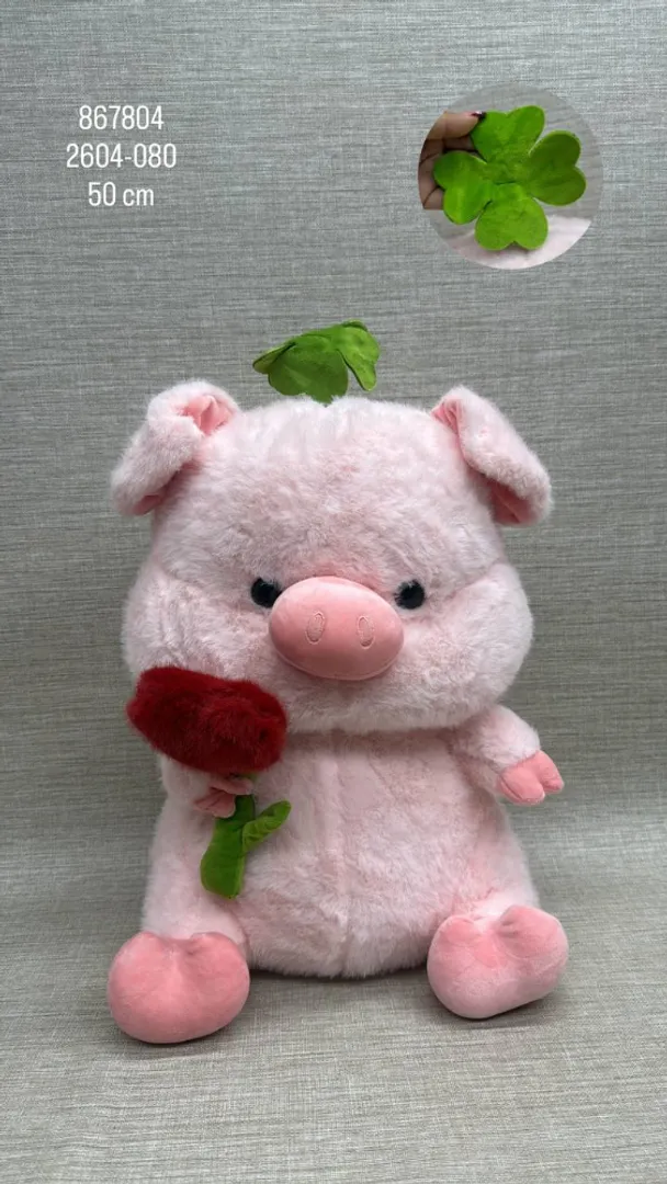 CERDITO CON TREBOL EN LA CABEZA 50 CM