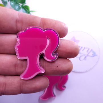 Acrílico 4.5x3.8cm silueta  rosado y rosa claro - imagen 1