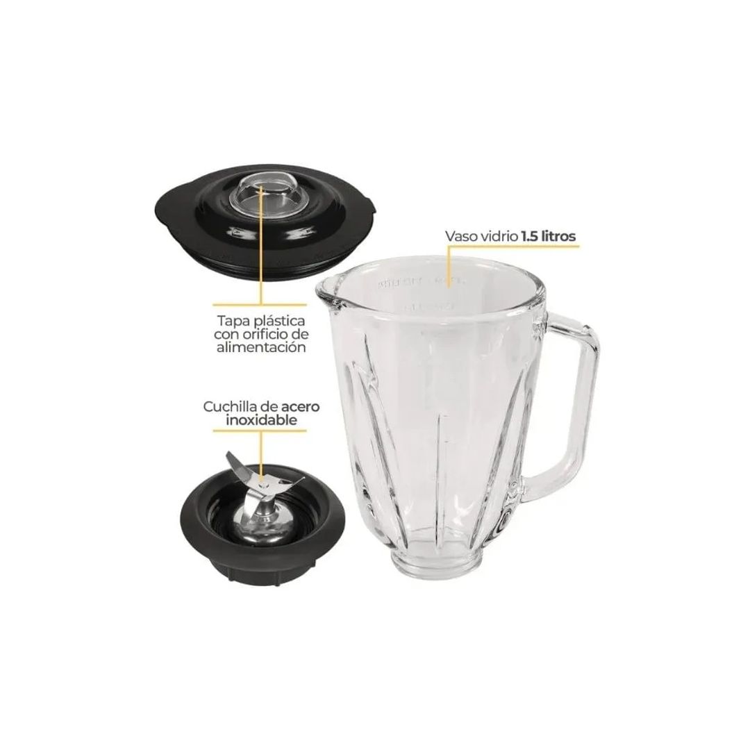  LICUADORA KALLEY ACERO INOX K-B15MAV PLATEADO