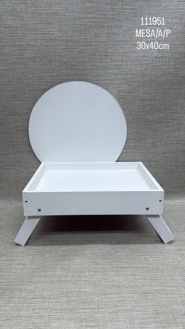 MESA BLANCA CON ARO 24X31 CM