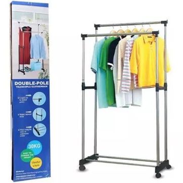 TENDEDERO DE ROPA DOBLE CON RUEDAS - imagen 1