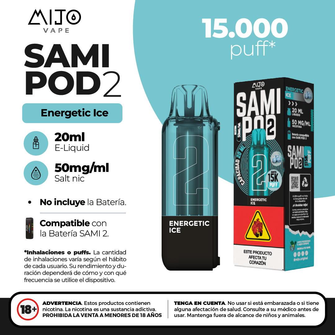 Mijo Sami Pod Energetic Ice 15.000 Puffs