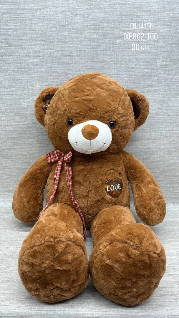 OSO CHOCOLATE CON BORDADO LOVE 90 CM 
