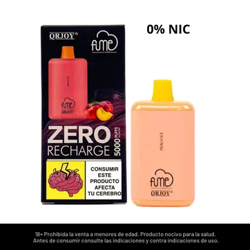 Imagen del producto Fume Recharge Peach Ice 0% Nic 5000 Puffs 