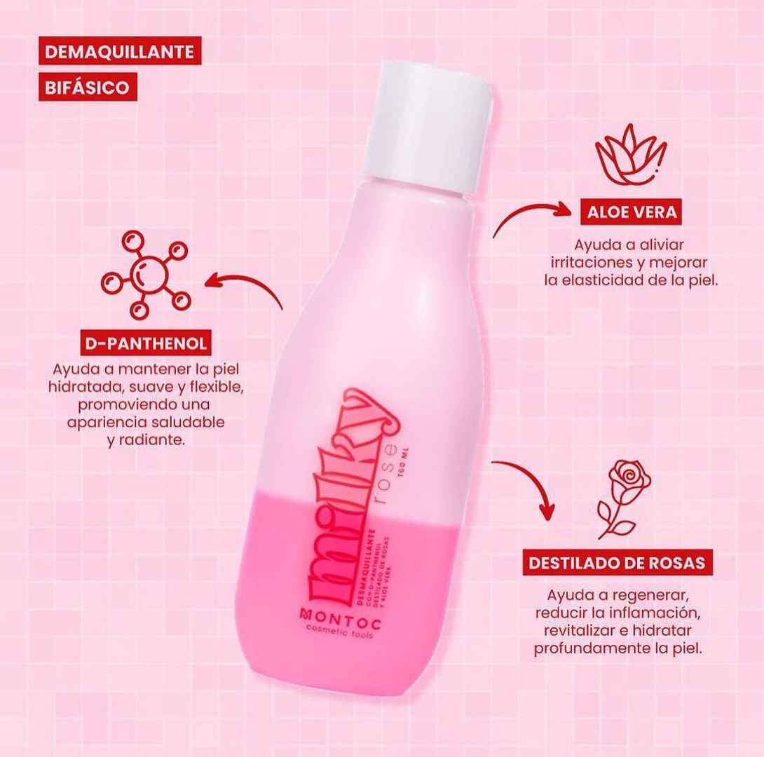 MILKY ROSE DESMAQUILLANTE BIFASICO 160ML MONTOC