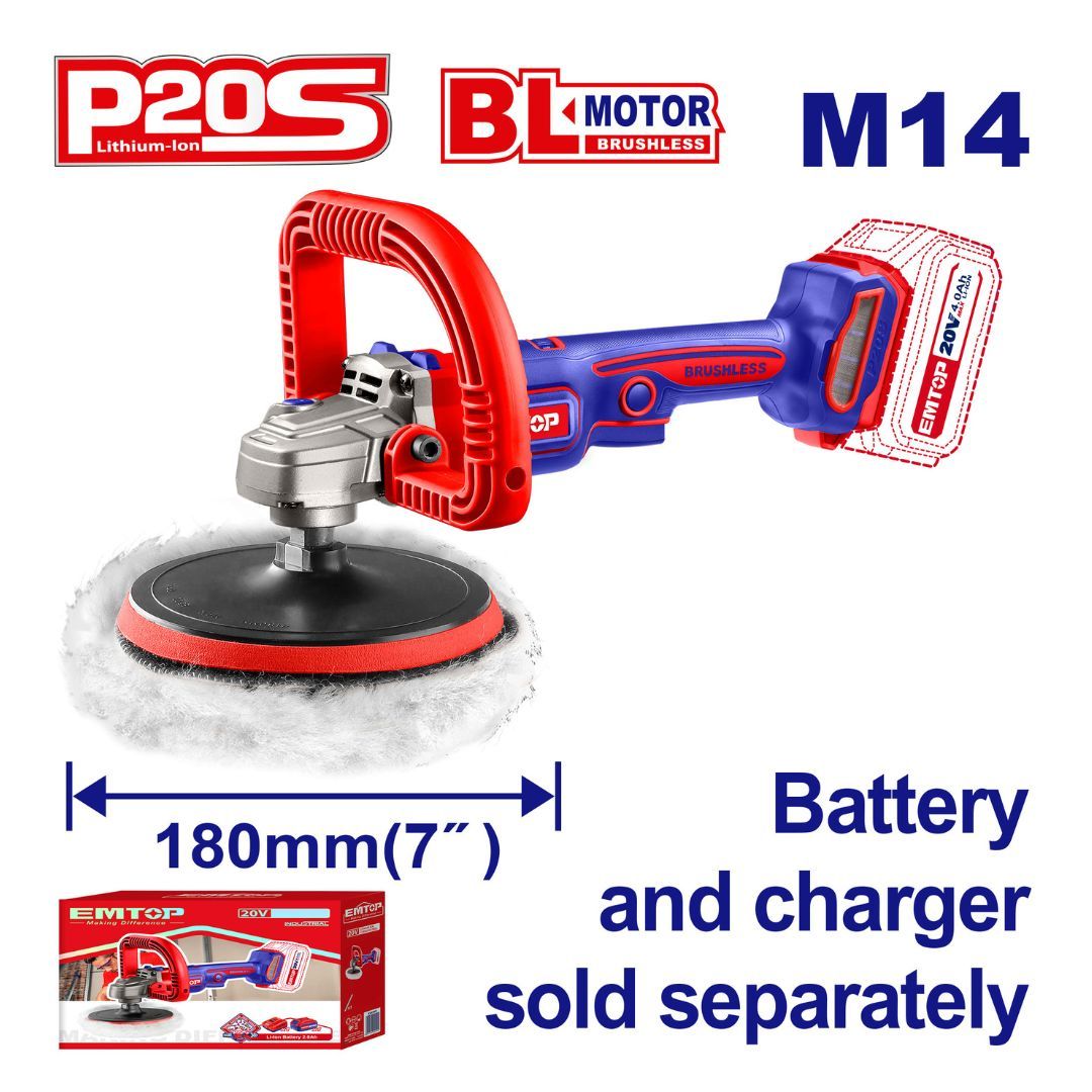 EMTOP POLICHADORA 7 BL INALAM 20V CAP 800ML NO INCLUYE BATERIA NI CARGADOR 