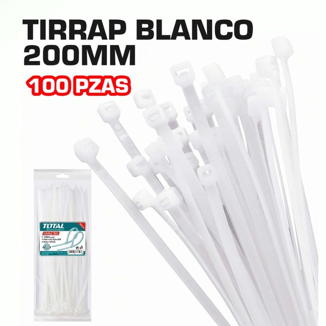 TIRRAP BLANCO  200MM  100 PZAS
