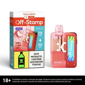 Off Stamp Peach Berry Crystal Cube 35.000 Puffs Kit - imagen 1