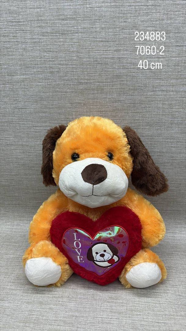 PERRO CON CORAZÓN 40 CM