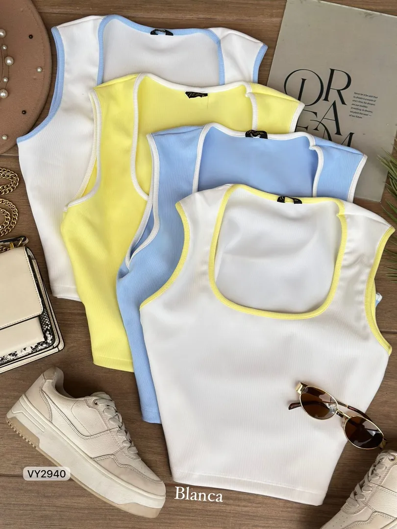 BLUSA RIB CORTA SESGOS CIZA VY2940
