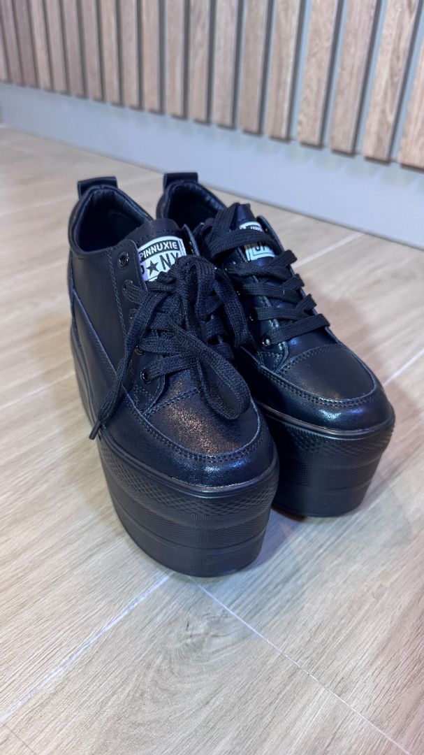 TENIS 3 pisos plataforma BLACK 