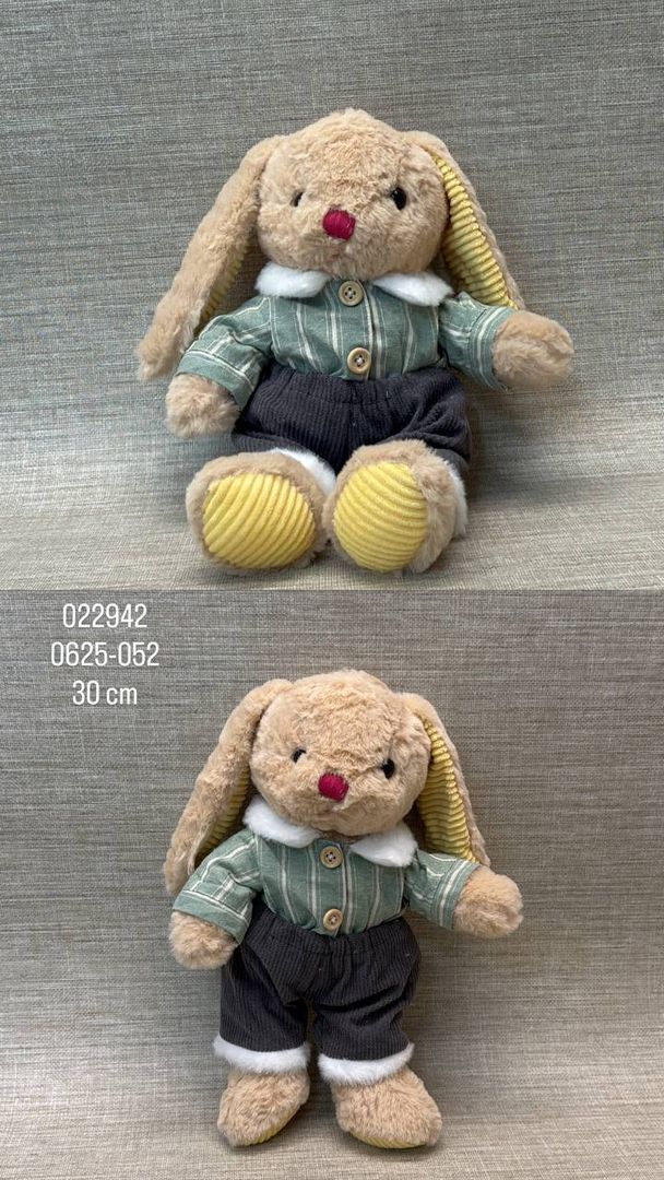 CONEJO CON CONJUNTO VERDE 30 CM