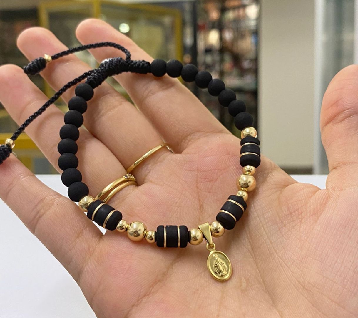 Pulsera Virgen Milagrosa balin liso