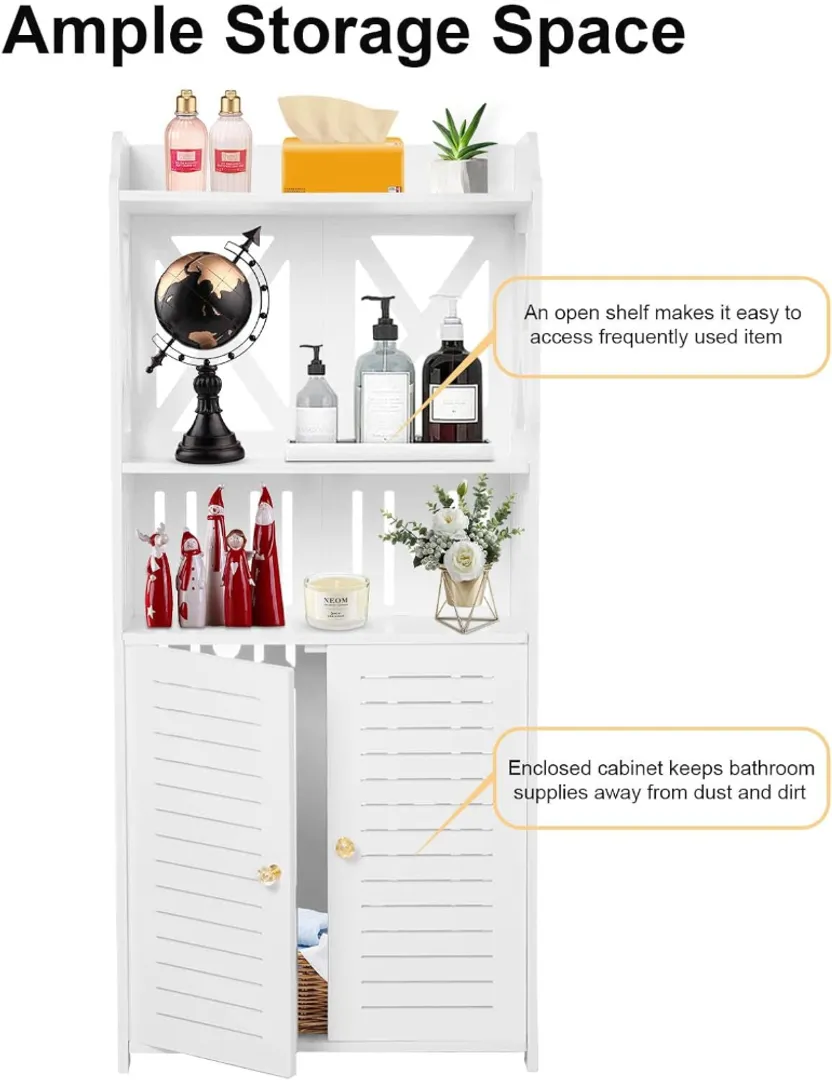 ESTANTE ORGANIZADOR DE BAÑO CON PUERTAS 