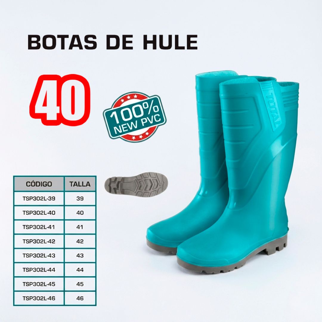 BOTAS DE HULE TALLA N° 40    COLOR VERDE