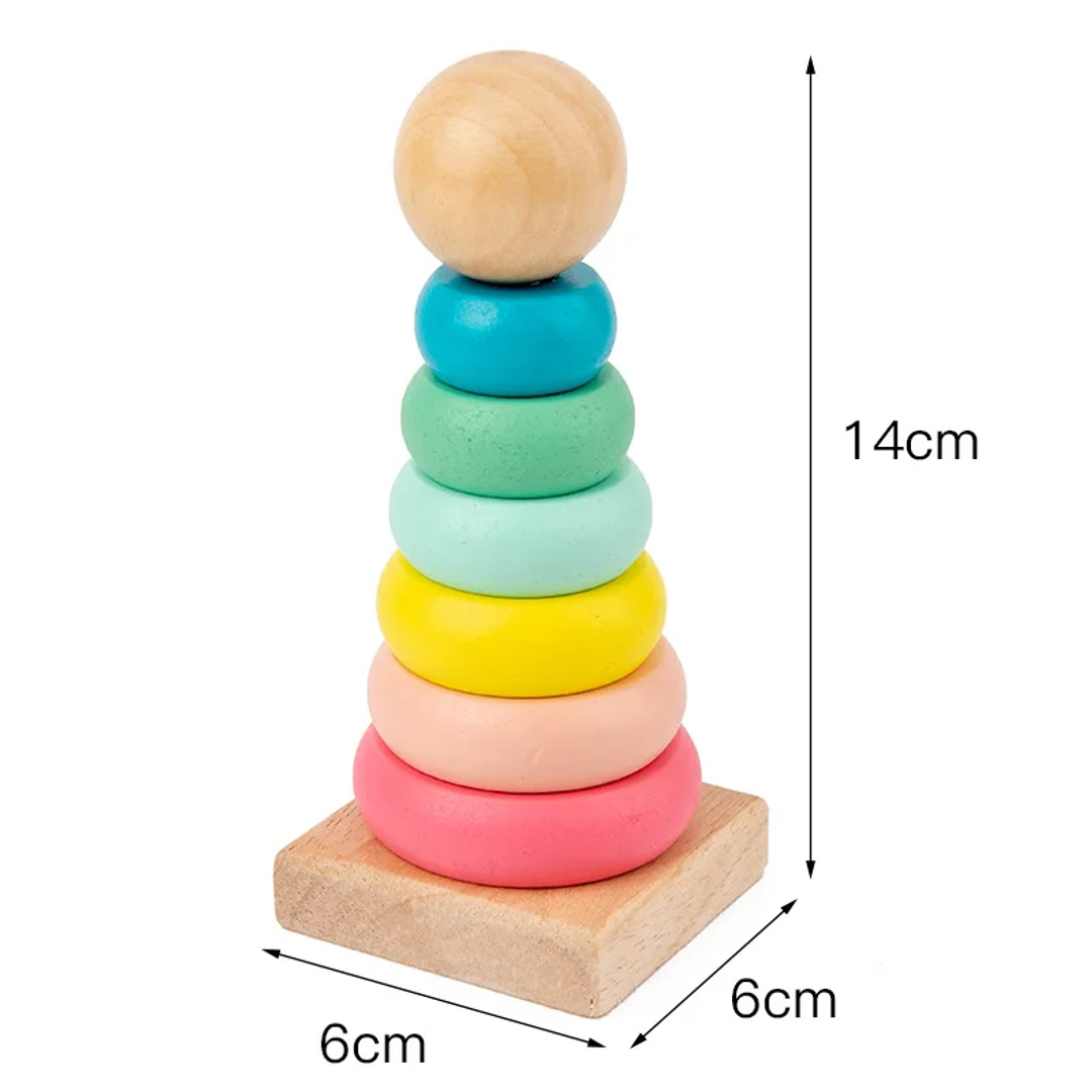 Donas Apilables Encajar Torre De Colores Montessori Niños