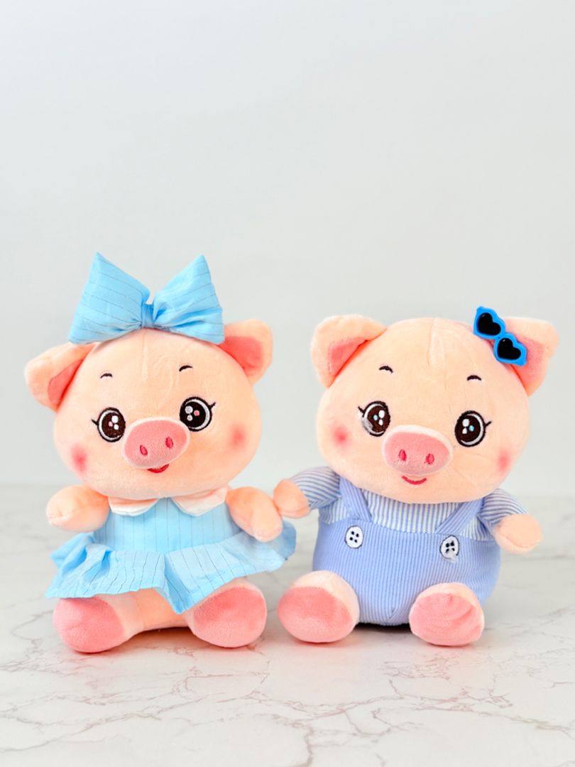 CERDO NIÑO Y NIÑA 20CM 