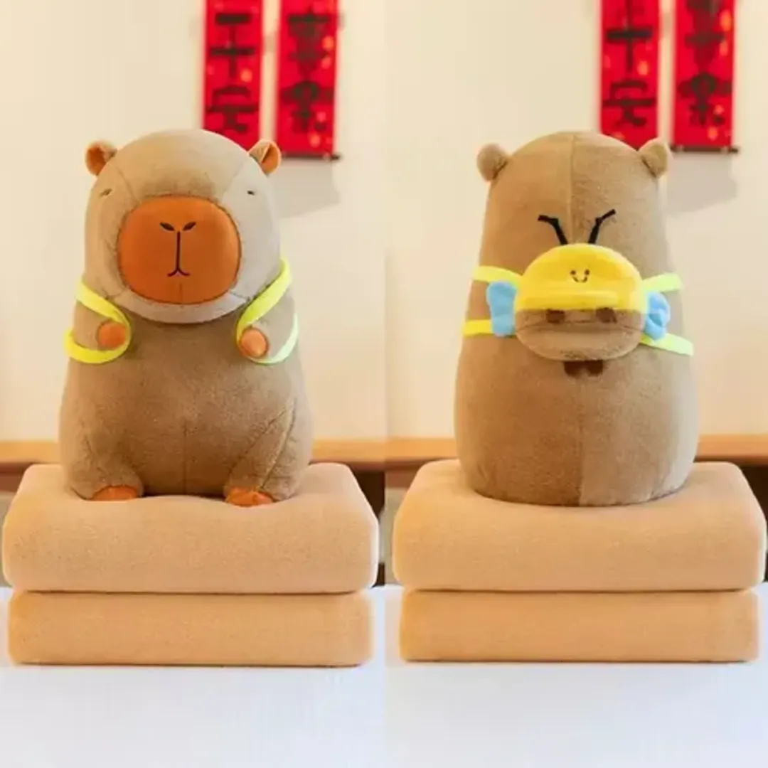 Peluche con cobija capibara 