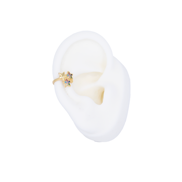 Imagen del producto EARCUFF ESTRELLAS MULTICOLOR BAÑO EN RODIO