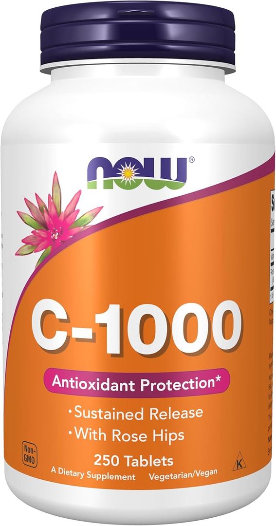 Vitamina C 1000, liberación sostenida con escaramujo, 250 tab NOW 