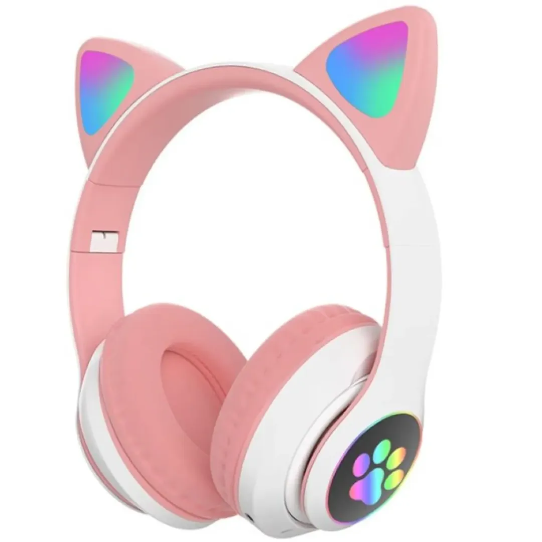 AUDIFONOS DIADEMA RGB BLUETOOTH OREJAS CAT STN-28