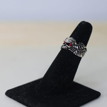 ANILLO CALAVERA OJOS ROJOS - imagen 1