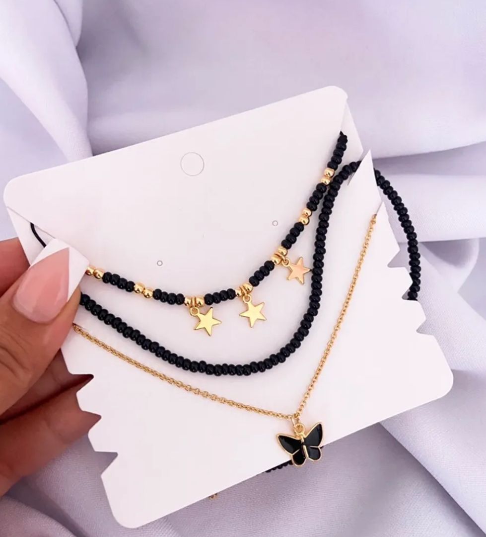 COLLAR TRIPLE STAR BLACK 