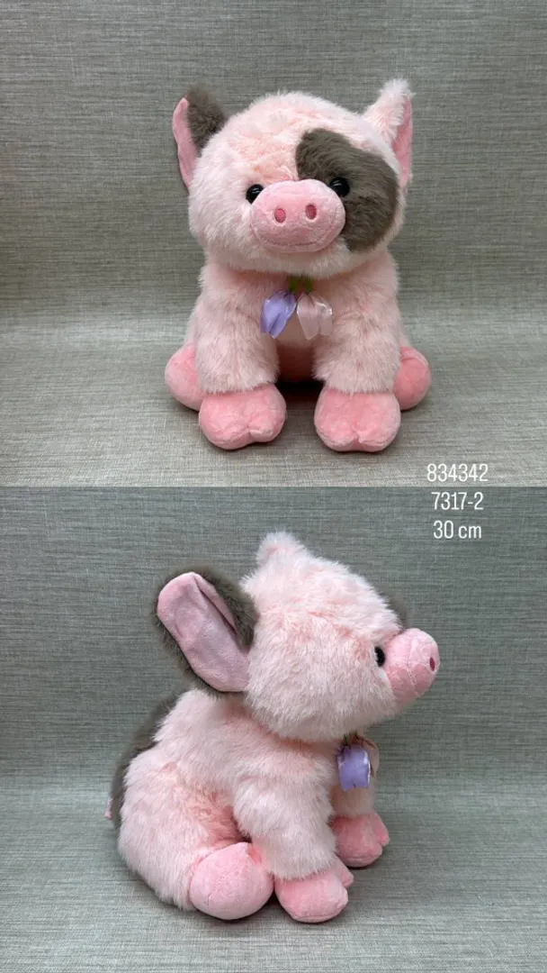 CERDITO SENTADO CON MOÑO DE 30CM